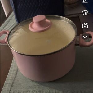 Pink Nonstick Stockpot with Glass Lid